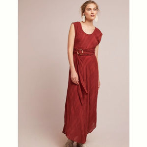 Anthropologie Moulinette Souers Boho Red Rust Maxi Dress